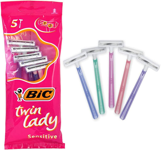 Bic twin lady 5 razors 2 blade