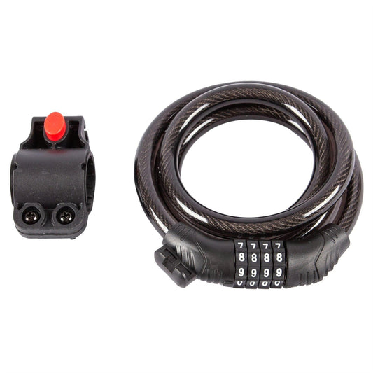 Blackspur 1.2m combination bicycle lock and bracket