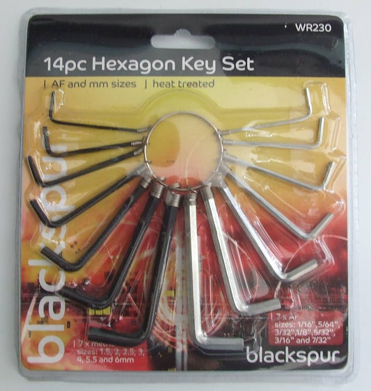 Blackspur 14pc hexagon key set