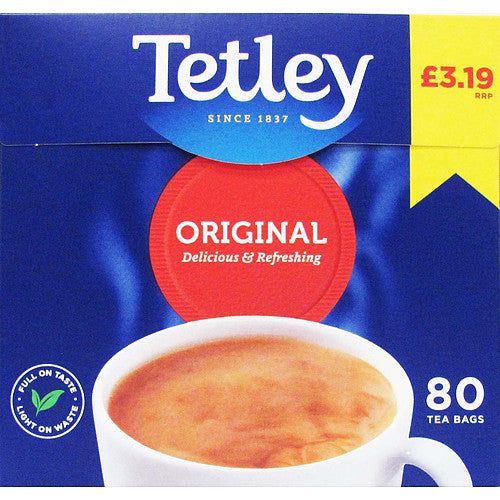 Tetley original delicious & refreshing 80 tea bags 250g